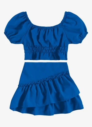 Rovi Kids - Conjunto Infantil Blusa com Saia Azul - ROVI KIDS