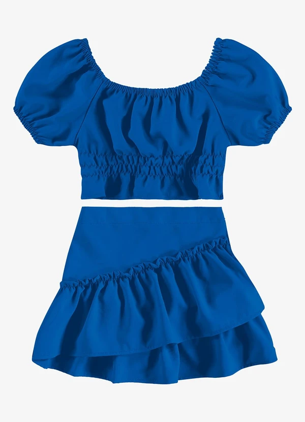 Rovi Kids - Conjunto Infantil Blusa com Saia Azul