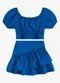 Rovi Kids - Conjunto Infantil Blusa com Saia Azul - variação: Azul