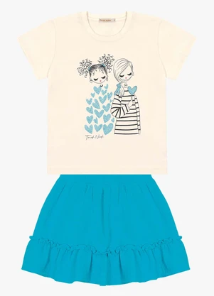 Trick Nick - Conjunto Infantil Blusa com Saia Azul - TRICK NICK