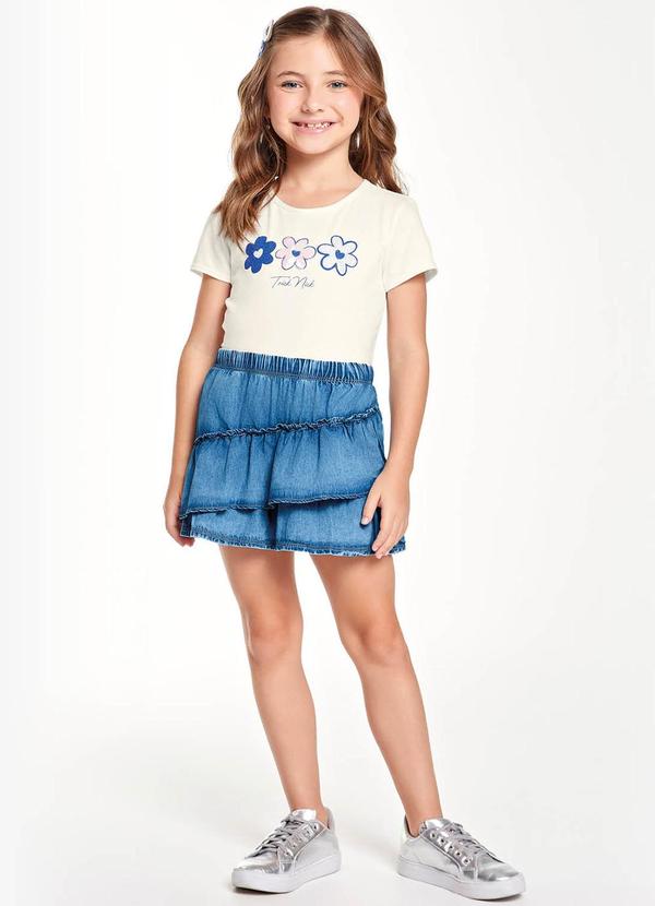 Trick Nick - Conjunto Infantil Blusa com Saia Bege