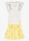 Trick Nick - Conjunto Infantil Blusa com Saia Bege - variação: Bege