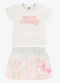 Rovi Kids - Conjunto Infantil Blusa com Saia Verde - variação: Bege