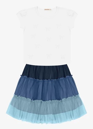 Trick Nick - Conjunto Infantil Blusa com Saia Branco - TRICK NICK