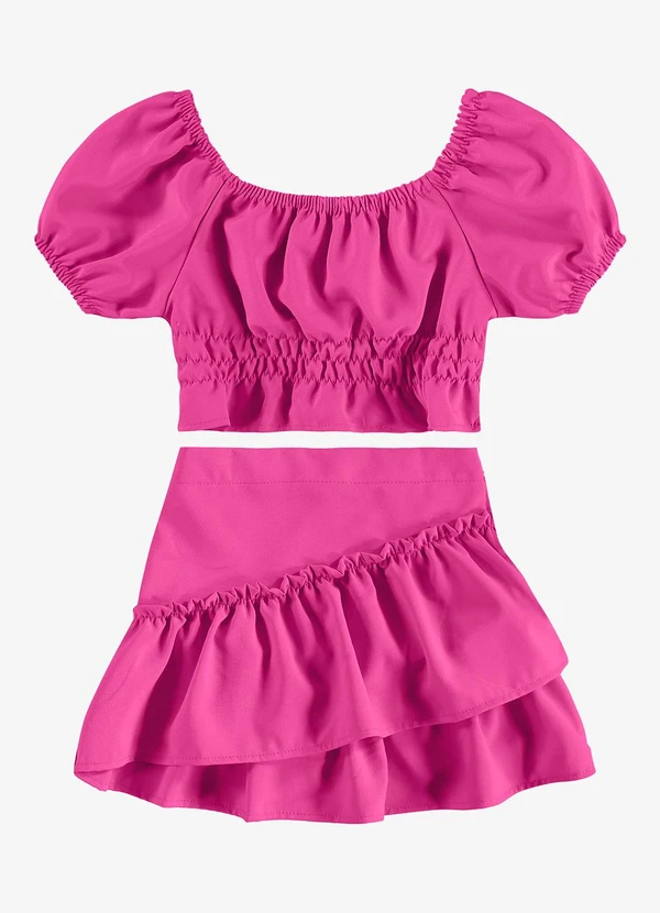 Rovi Kids - Conjunto Infantil Blusa com Saia Rosa 6