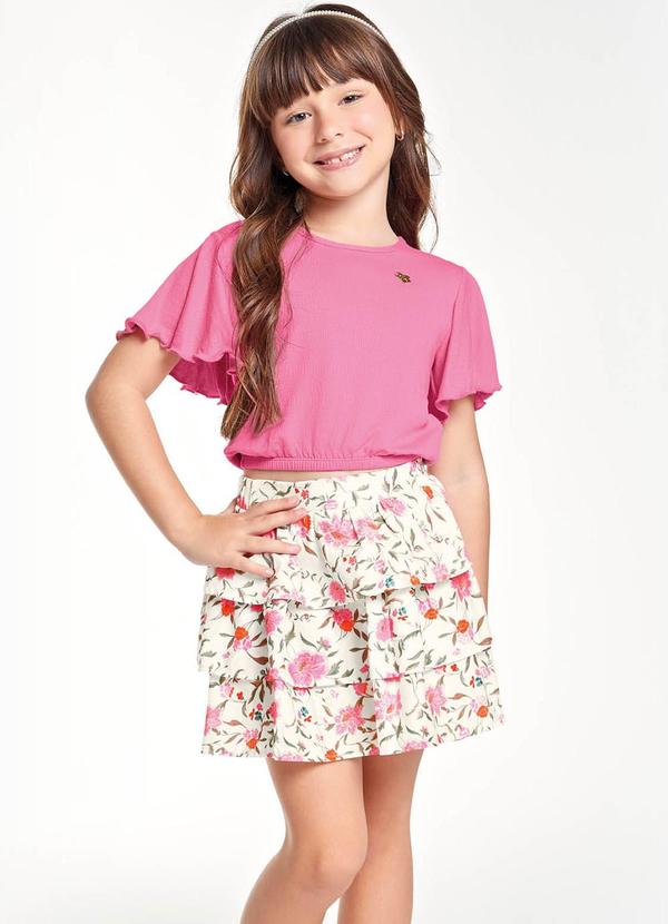 Trick Nick - Conjunto Infantil Blusa com Saia Rosa
