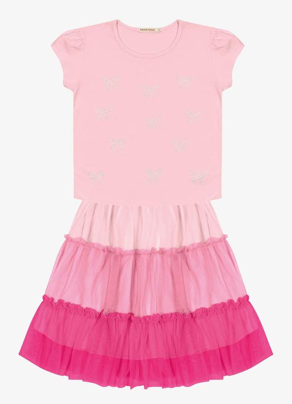 Trick Nick - Conjunto Infantil Blusa com Saia Rosa