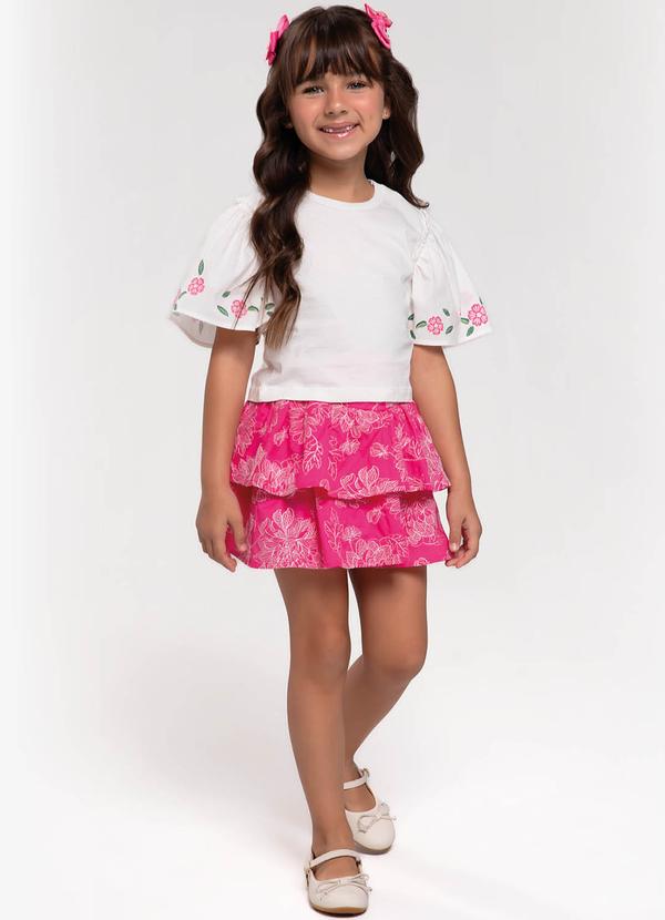 Trick Nick - Conjunto Infantil Blusa com Saia Rosa