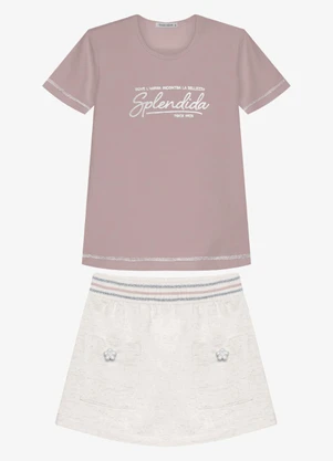 Trick Nick - Conjunto Infantil Blusa com Saia Rosa - TRICK NICK