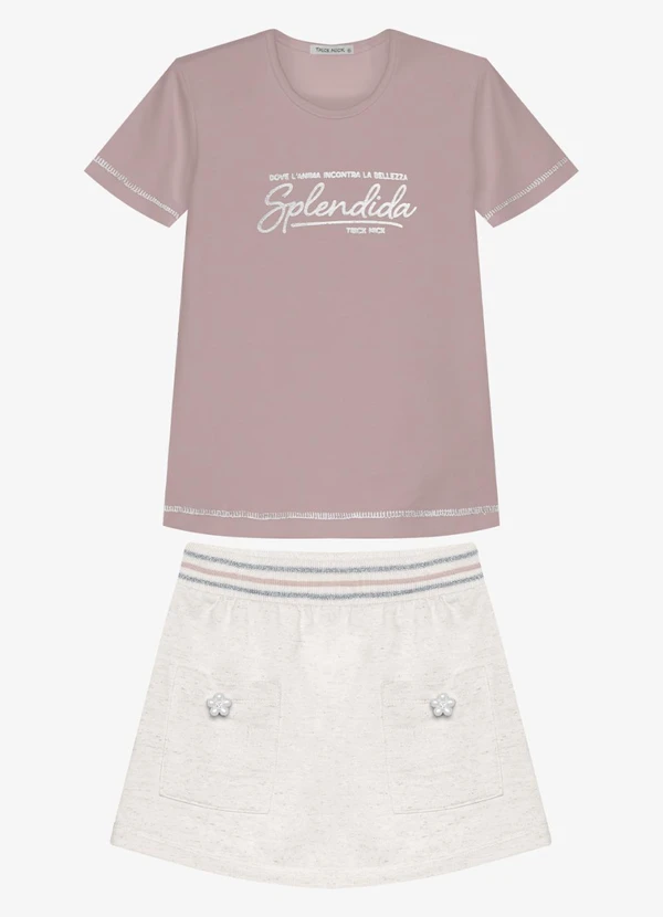 Trick Nick - Conjunto Infantil Blusa com Saia Rosa