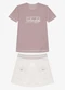 Trick Nick - Conjunto Infantil Blusa com Saia Branco - variação: Rosa