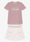 Trick Nick - Conjunto Infantil Blusa com Saia Branco - variação: Rosa