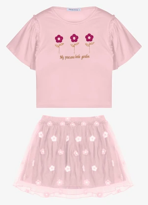 Trick Nick - Conjunto Infantil Blusa com Saia Rosa - TRICK NICK