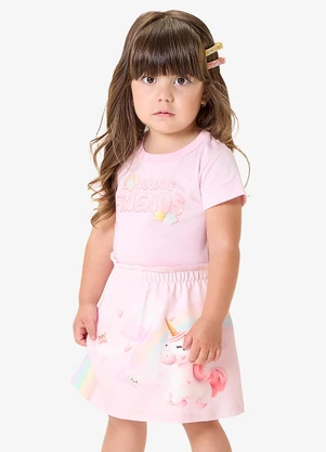 Rovi Kids - Conjunto Infantil Blusa com Saia Rosa - ROVI KIDS