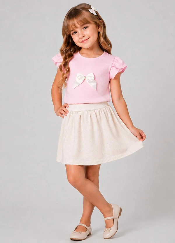 Trick Nick - Conjunto Infantil Blusa com Saia Rosa