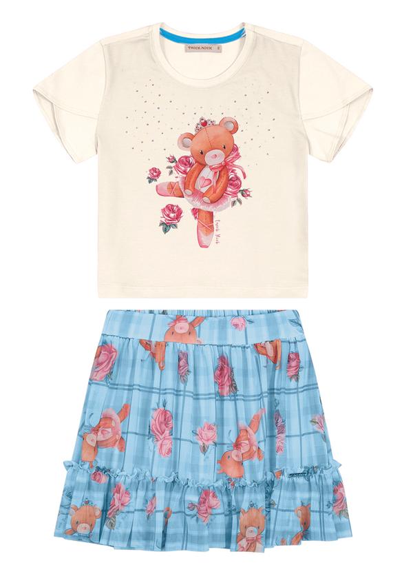 Trick Nick - Conjunto Infantil Blusa com Saia Tule Bege