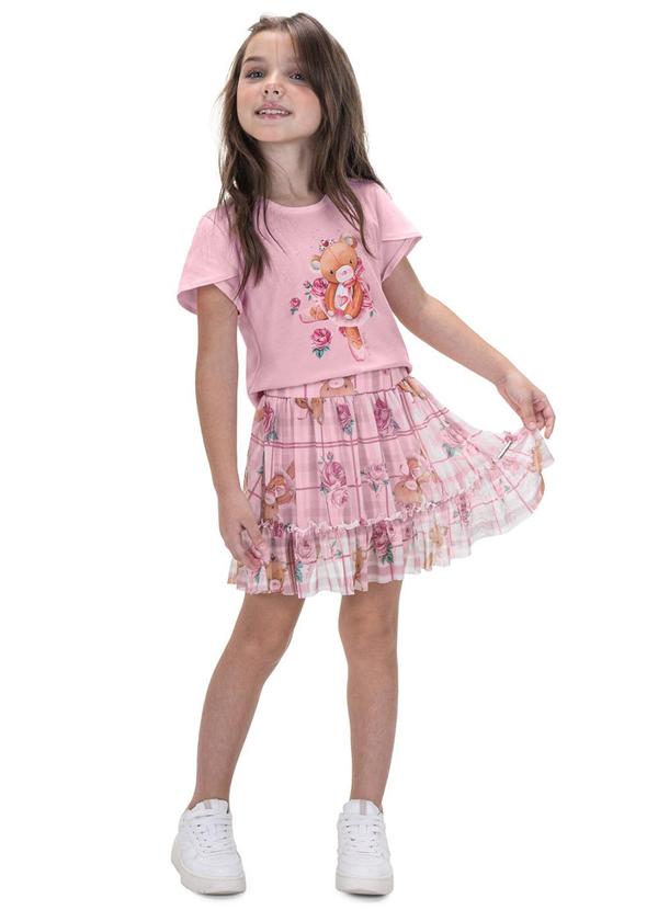 Trick Nick - Conjunto Infantil Blusa com Saia Tule Rosa