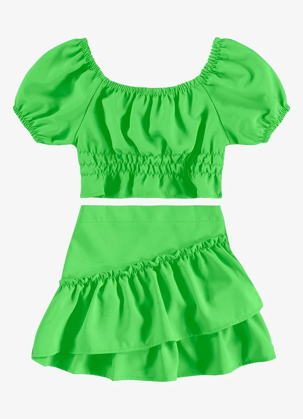 Rovi Kids - Conjunto Infantil Blusa com Saia Verde
