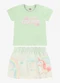 Rovi Kids - Conjunto Infantil Blusa com Saia Rosa - variação: Verde