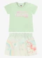 Rovi Kids - Conjunto Infantil Blusa com Saia Rosa - variação: Verde