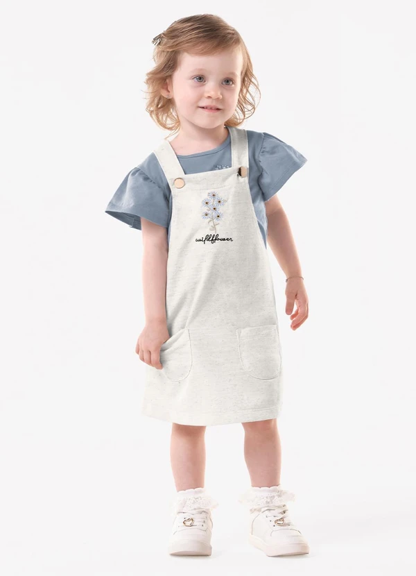 Trick Nick - Conjunto Infantil Blusa com Salopete Bege