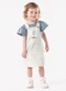 Trick Nick - Conjunto Infantil Blusa com Salopete Bege - variação: Bege