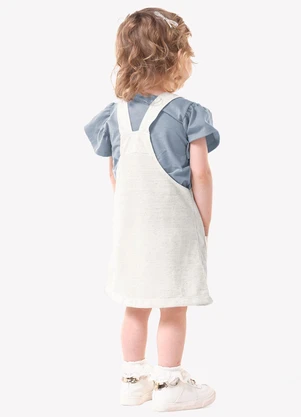 Trick Nick - Conjunto Infantil Blusa com Salopete Bege - TRICK NICK