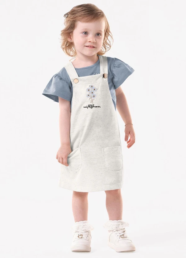 Trick Nick - Conjunto Infantil Blusa com Salopete Bege