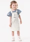 Trick Nick - Conjunto Infantil Blusa com Salopete Marrom - variação: Bege