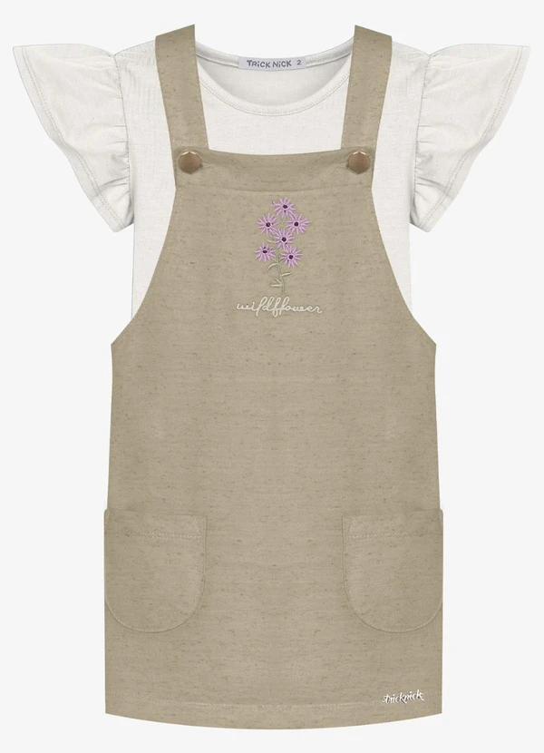 Trick Nick - Conjunto Infantil Blusa com Salopete Marrom