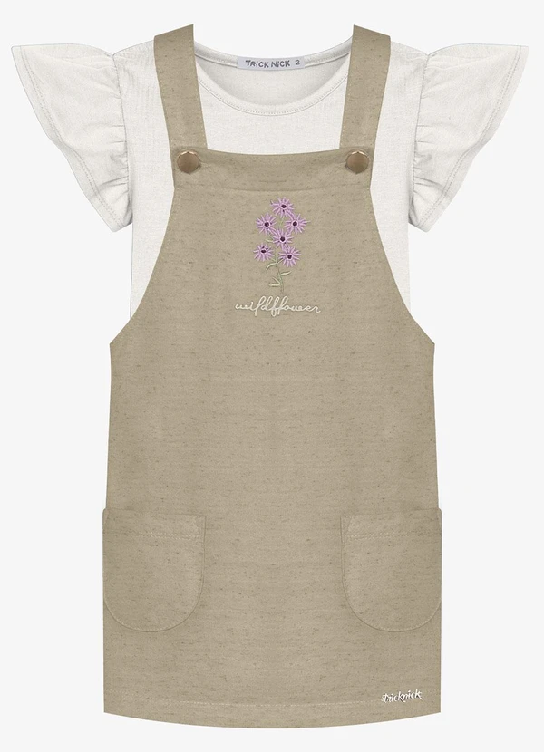 Trick Nick - Conjunto Infantil Blusa com Salopete Marrom
