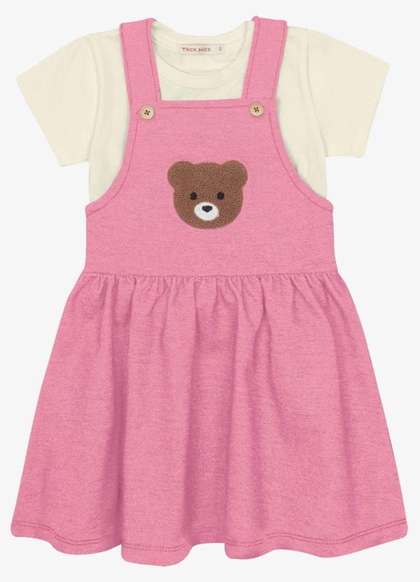 Trick Nick - Conjunto Infantil Blusa com Salopete Rosa