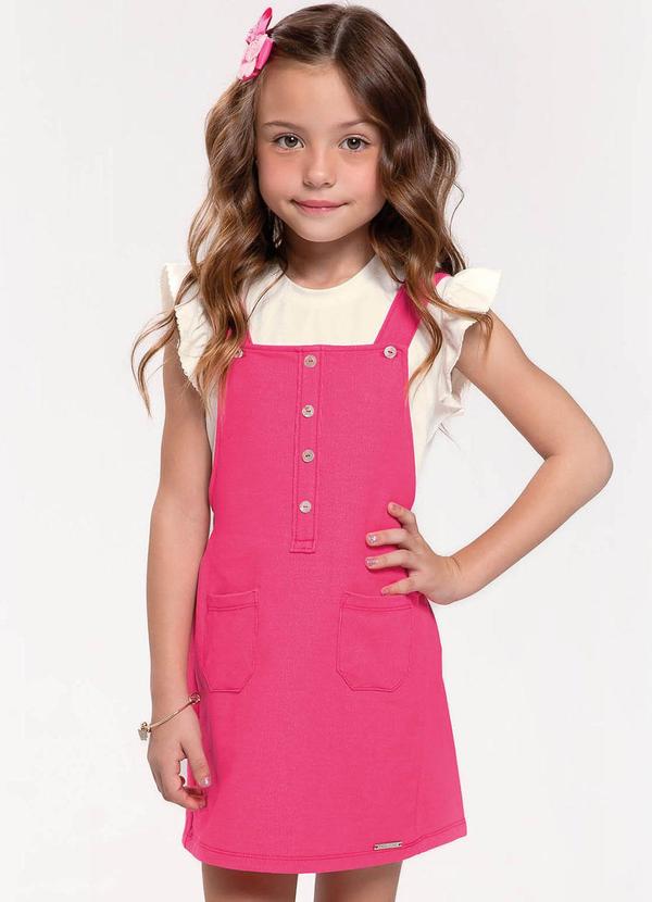 Trick Nick - Conjunto Infantil Blusa com Salopete Rosa