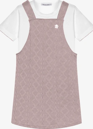 Trick Nick - Conjunto Infantil Blusa com Salopete Rosa - TRICK NICK