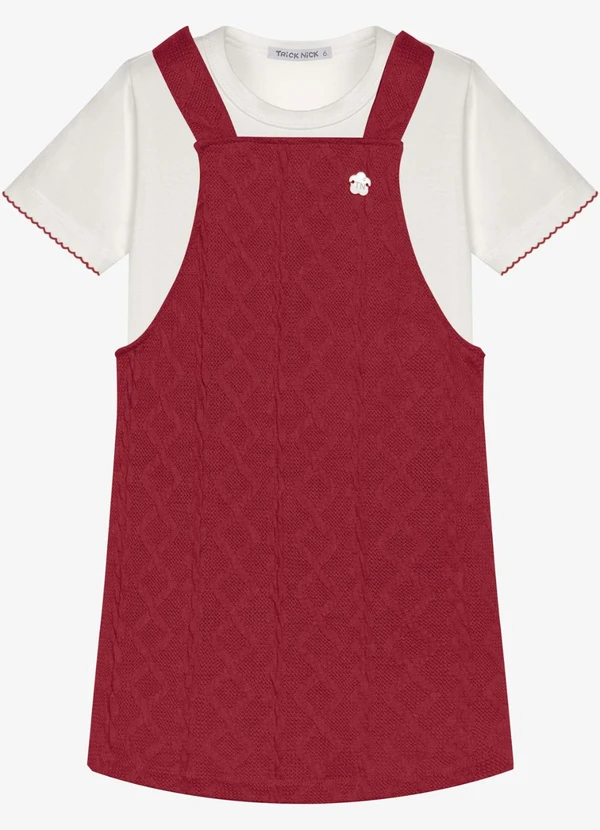 Trick Nick - Conjunto Infantil Blusa com Salopete Vermelho