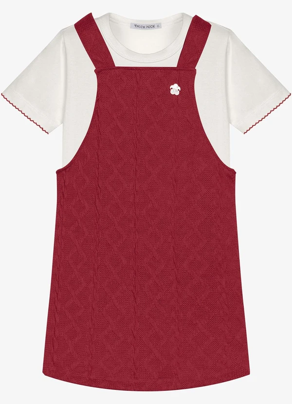 Trick Nick - Conjunto Infantil Blusa com Salopete Vermelho