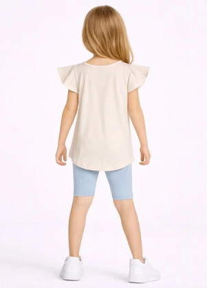 Select - Conjunto Infantil Blusa com Short Ciclista Azul - SELECT