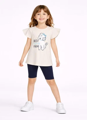Select - Conjunto Infantil Blusa com Short Ciclista Azul - SELECT