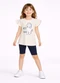Select - Conjunto Infantil Blusa com Short Ciclista Preto - variação: Azul