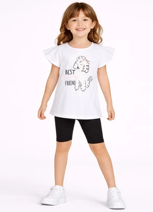 Select - Conjunto Infantil Blusa com Short Ciclista Preto - SELECT