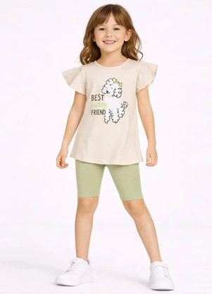 Select - Conjunto Infantil Blusa com Short Ciclista Verde - SELECT