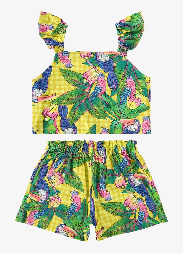 Rovi Kids - Conjunto Infantil Blusa com Shorts Amarelo