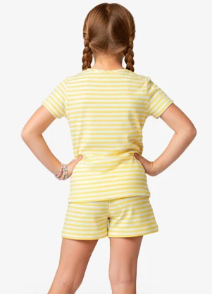 Select - Conjunto Infantil Blusa com Shorts Amarelo - SELECT