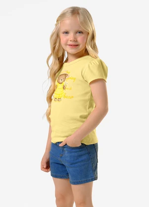 Trick Nick - Conjunto Infantil Blusa com Shorts  Amarelo - TRICK NICK
