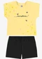 Rovi Kids - Conjunto Infantil Blusa com Shorts Bege - variação: Amarelo