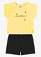 Rovi Kids - Conjunto Infantil Blusa com Shorts Branco - variação: Amarelo