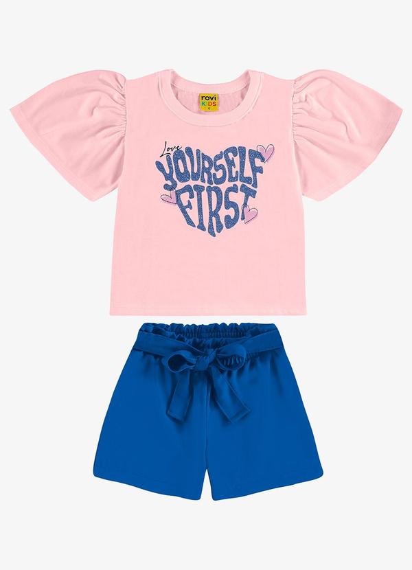 Rovi Kids - Conjunto Infantil Blusa com Shorts Azul