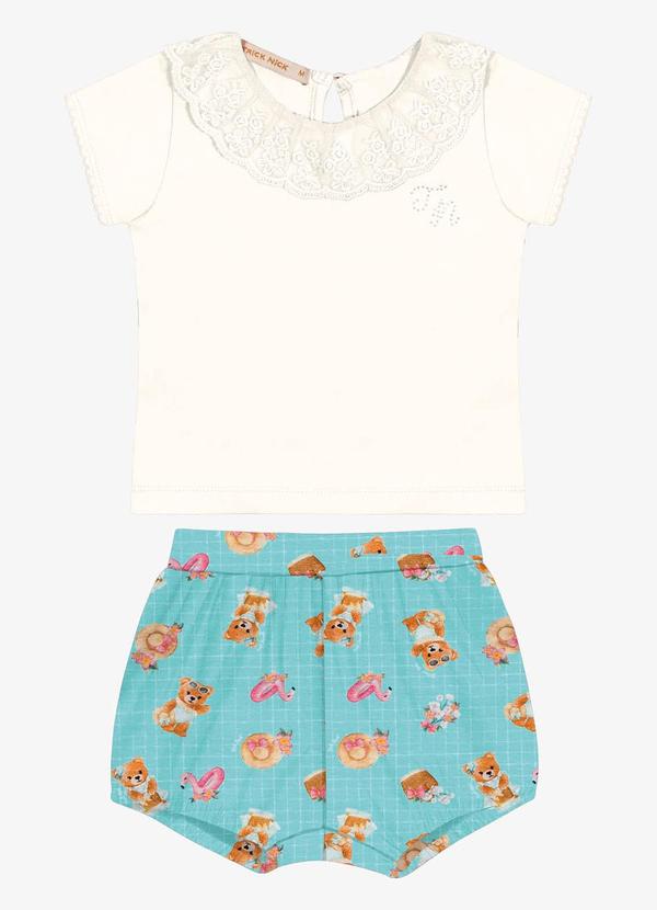 Trick Nick - Conjunto Infantil Blusa com Shorts Azul