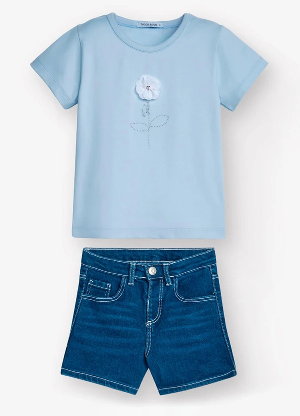 Trick Nick - Conjunto Infantil Blusa com Shorts Azul 6