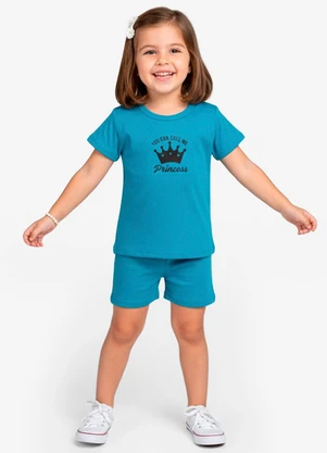 Select - Conjunto Infantil Blusa com Shorts Azul - SELECT